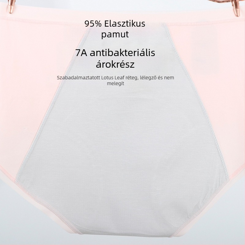Női középmagas derekú pamut mensztrációs alsónemű, szivárgás elleni védelem, hosszabb ágyékkal és modal béléssel