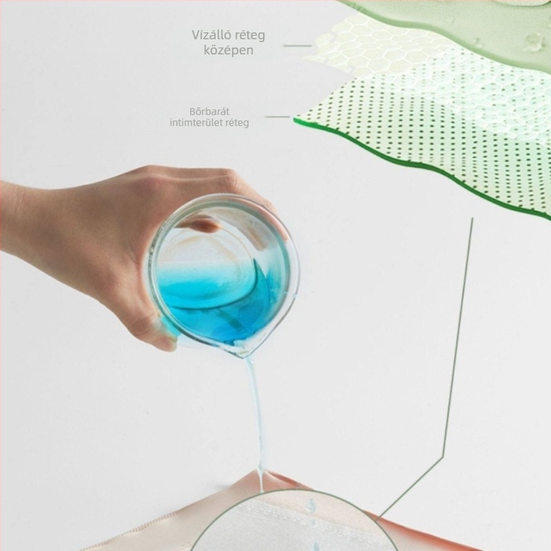 Menstruációs nadrág szivárgás elleni védelemmel és oldalsó túlfolyás elleni védelemmel, lélegző pamut anyag (külső 95% pamut, belső 100% pamut)