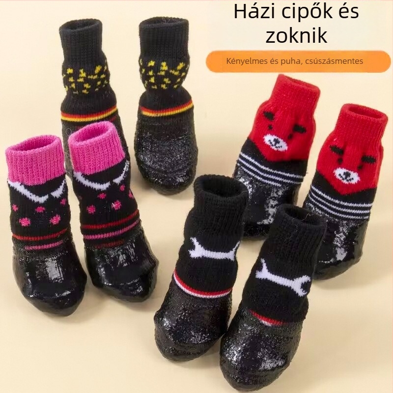 Állatbarát zoknik macskáknak és kutyáknak, poliészterből, vízálló, csúszásmentes, szennyeződésekkel szemben ellenálló