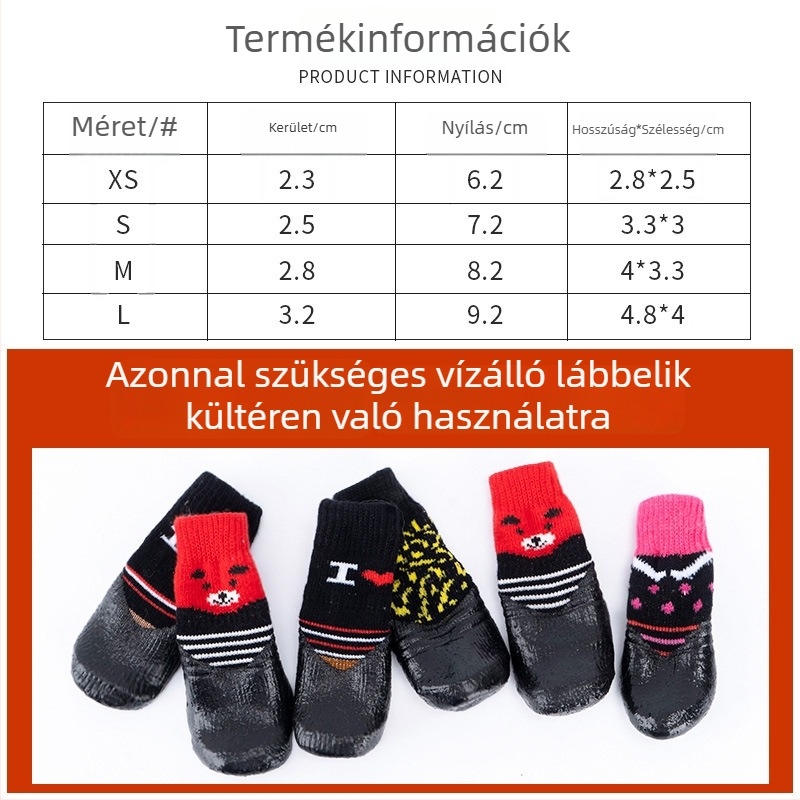 Állatbarát zoknik macskáknak és kutyáknak, poliészterből, vízálló, csúszásmentes, szennyeződésekkel szemben ellenálló