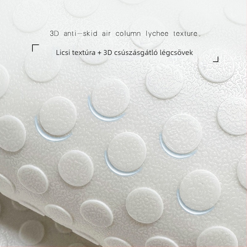 Csúszásmentes fürdőszobai matrac kádhoz – négyzet alakú PVC anyag, rajzolt mintával, modern minimalista stílus, mosható.
