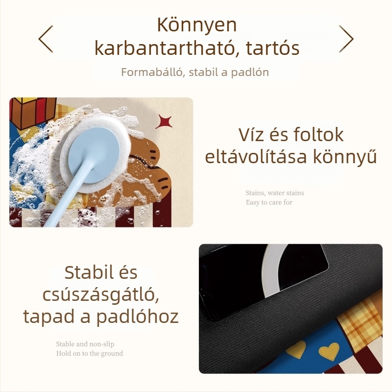 Képregényes aranyos fürdőszobai szőnyeg, Anyag: Szilikon algás iszap, Gyors száradás, Csúszásmentes, Nem szabályos alak, Stílus: aranyos