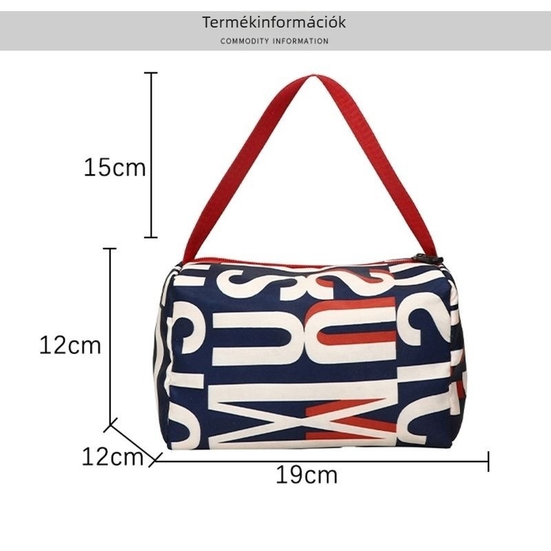 Nylon bucket táska cipzárral, uniszex stílus, vízszintes négyszög alakú forma