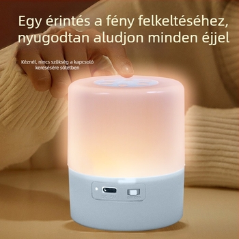 Töltőre feltölthető asztali éjszakai lámpa érintéses kapcsolóval, geometriai műanyag árnyékoló, környezeti világítás