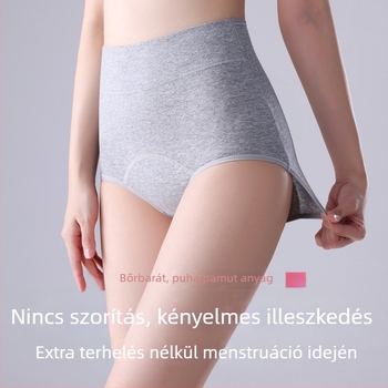 Női fiziológiai fehérnemű 92% pamutból - fő anyag 92% pamut, ágyéki rész 100% pamut, magas derék, periodus alatti szivárgás elleni védelem