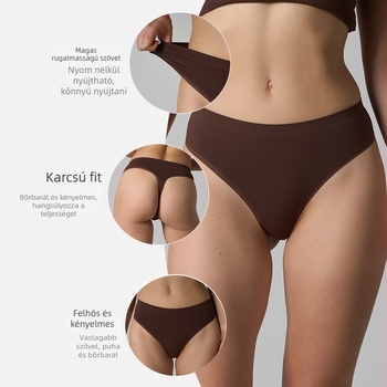 Női varrat nélküli nylon alsónemű – gyorsan száradó, középmagos derekú, kötött anyag, ágyékrészben spandex