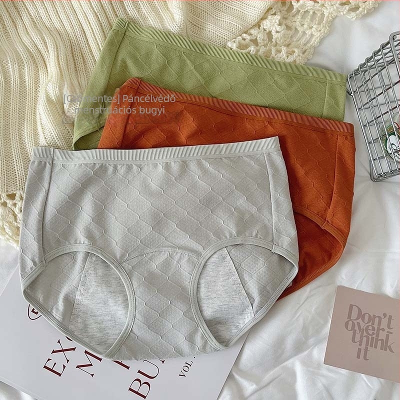 Női menstruációs alsónemű antibakteriális, hosszított szeméremrész, középmagas derék, 100% pamut, szivárgás elleni védelem