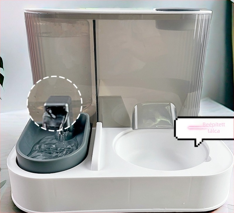 KUCHI Automata etető és itató készülék macskáknak és kutyáknak – Kettős funkció, Elektromos, Levehető alkatrészek