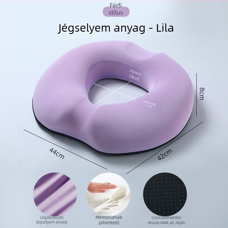 Aranyér ülőpárna posztoperatív ápoláshoz, memóriahab, lélegző üreges kialakítás, kismamáknak és irodai használatra