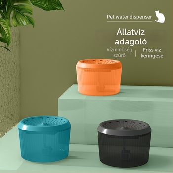 Kedvtáknak szánt ivóvízadagoló anti-szivárgó, automatikus körözéses szűrővel, levehető, kutyák és macskák számára