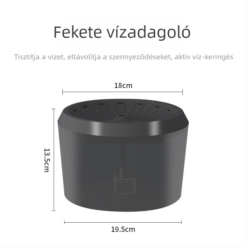 Kedvtáknak szánt ivóvízadagoló anti-szivárgó, automatikus körözéses szűrővel, levehető, kutyák és macskák számára