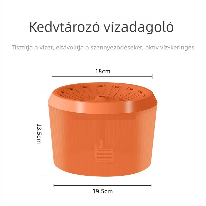 Kedvtáknak szánt ivóvízadagoló anti-szivárgó, automatikus körözéses szűrővel, levehető, kutyák és macskák számára