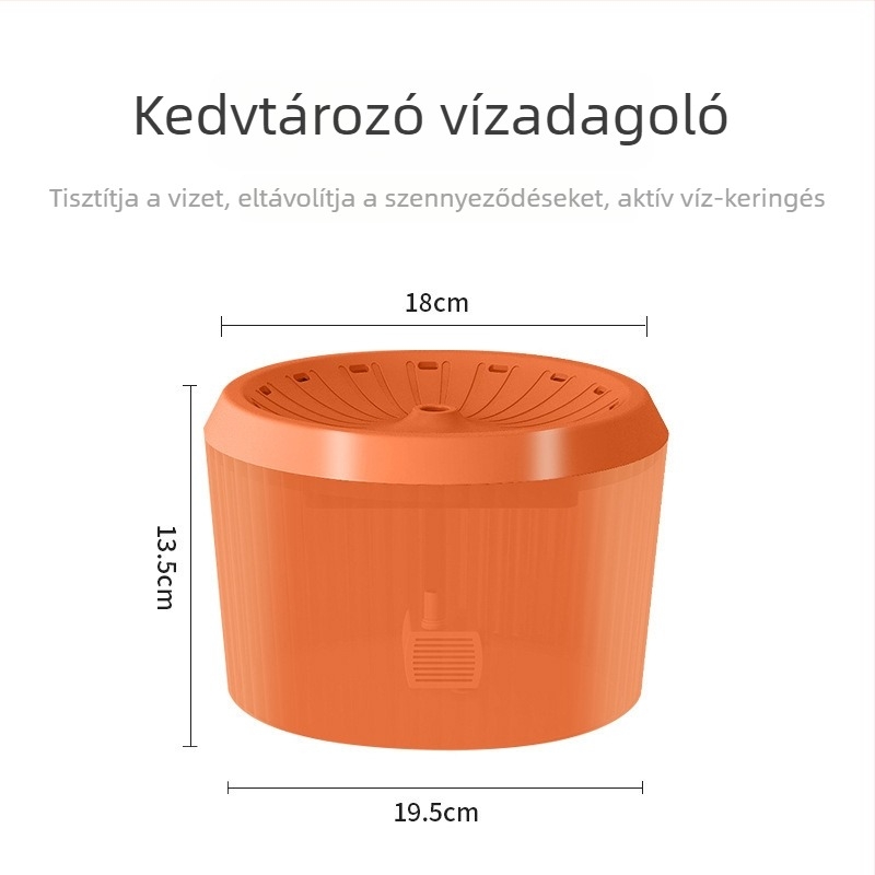 Kedvtáknak szánt ivóvízadagoló anti-szivárgó, automatikus körözéses szűrővel, levehető, kutyák és macskák számára