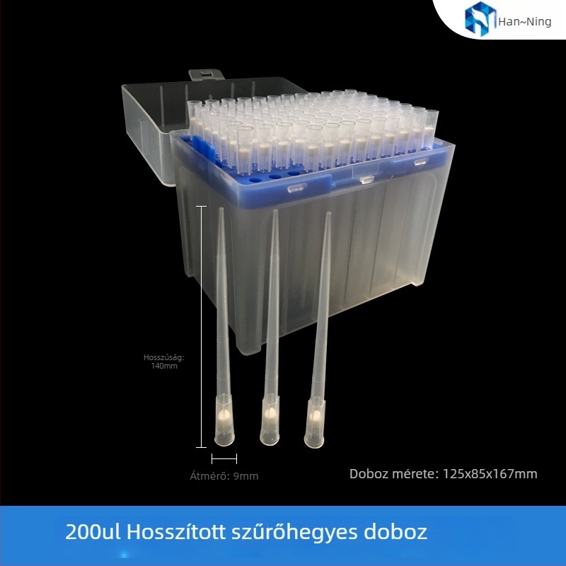Egyszer használatos szűrős pipettahegyek, 10–1000 μL, steril csomagolás, Han Yining