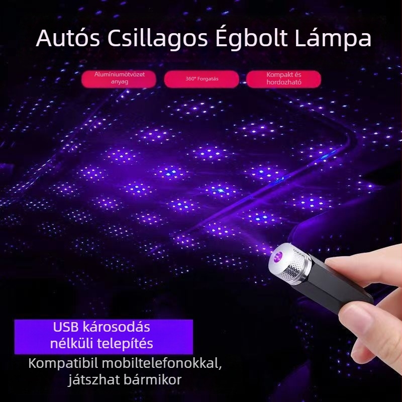 LED autó plafonfény csillagos ég projekcióval, modell 12, 5V, 3.9W