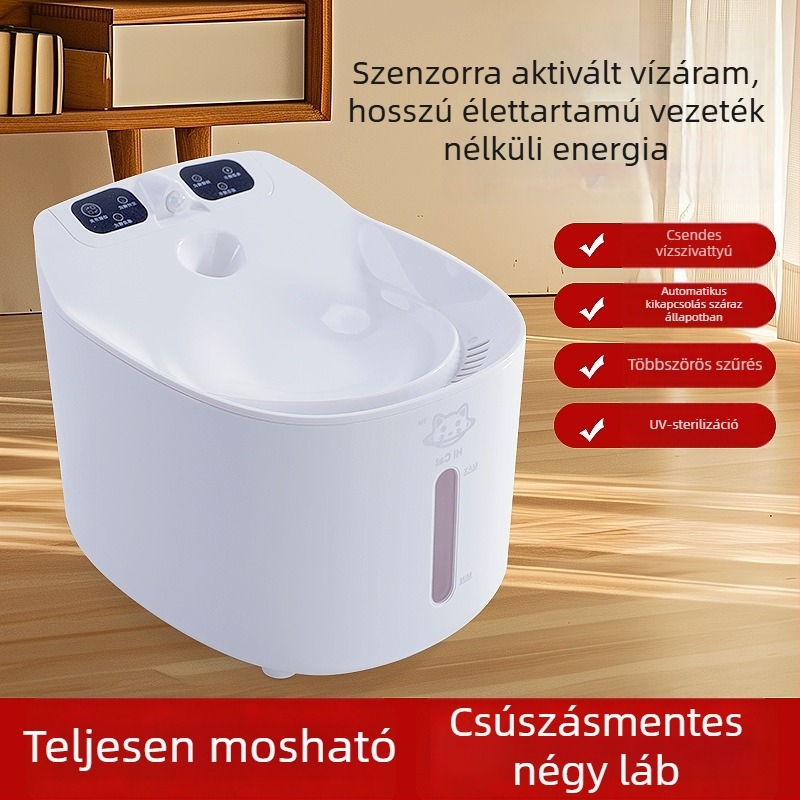 Okos háziállat itató USB töltéssel, automata körfolyás és szűrés, levehető — macska és kutya, MSW102 modell