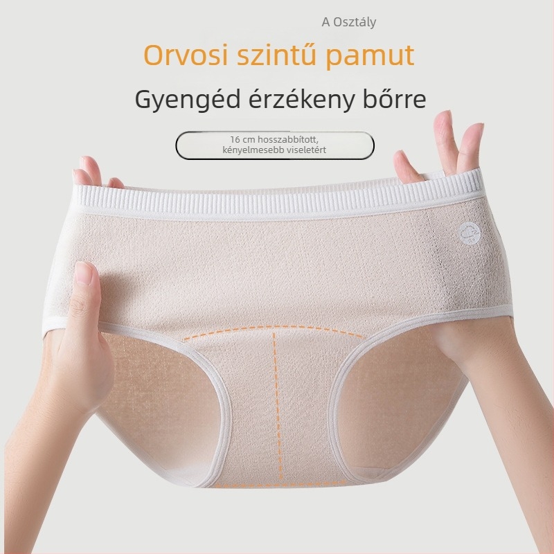 Bonas női pamut antibakteriális varrás nélküli bugyi, hosszított ágyékkal, orvosi minőségű pamut, A osztály
