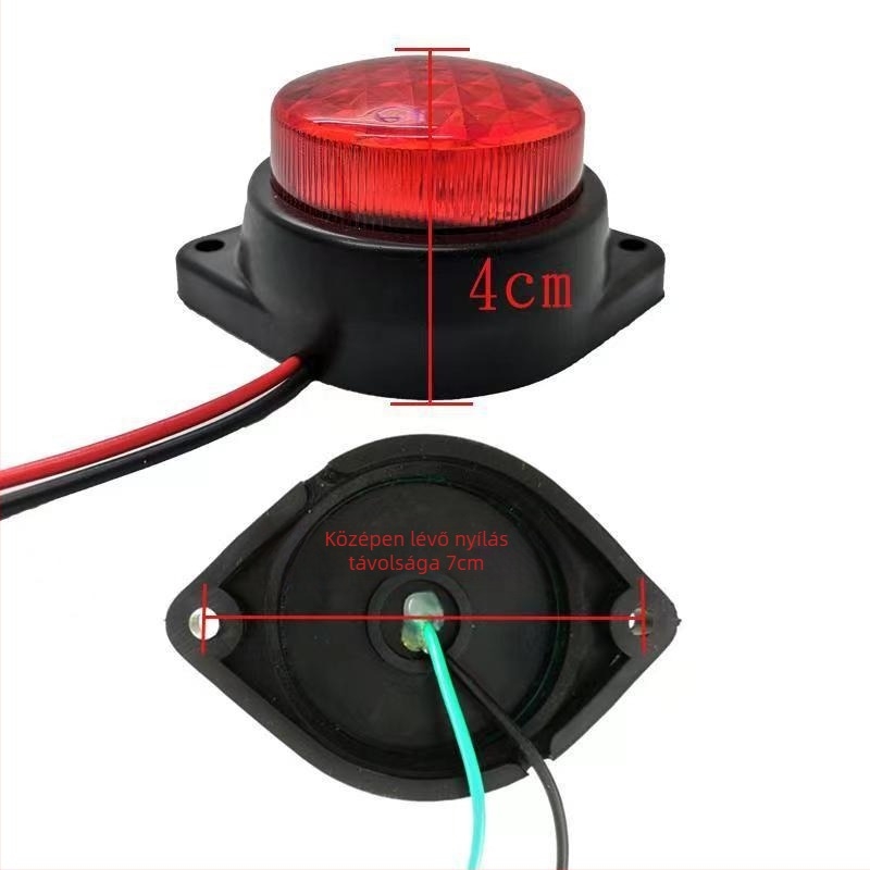 Kamion és pótkocsi szélességjelző lámpa – 12/24V LED, IP68, 3W, 6000K