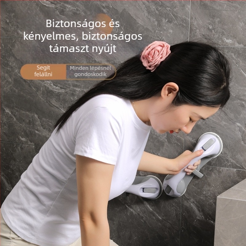 Szívófejes fürdőszobai ajtókezelő – többfunkciós biztonsági markolat, műanyag, Modell 7183, Márka Jihui