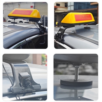 Taxi tetőlámpa autóhoz (Model AC-751) (12V, 21W, ABS, mágneses rögzítés, logó nyomtatás)