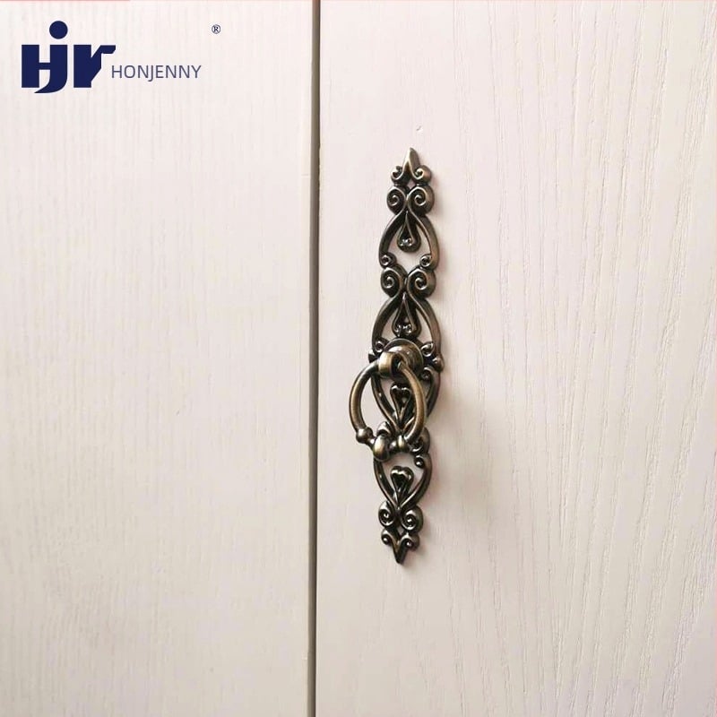 Új kínai stílusú szekrényajtó fogantyú, cinkötvözet öntés, szalag alakú, felületre szerelés, modell Z440