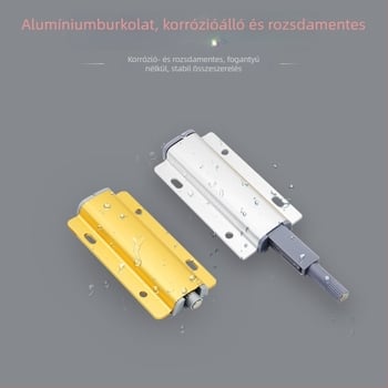 Alumínium ötvözet visszahúzó mechanizmus szekrényajtókhoz és gardróbokhoz – fogantyú nélküli, önzáró mechanizmus, elektroplattolt felülettel