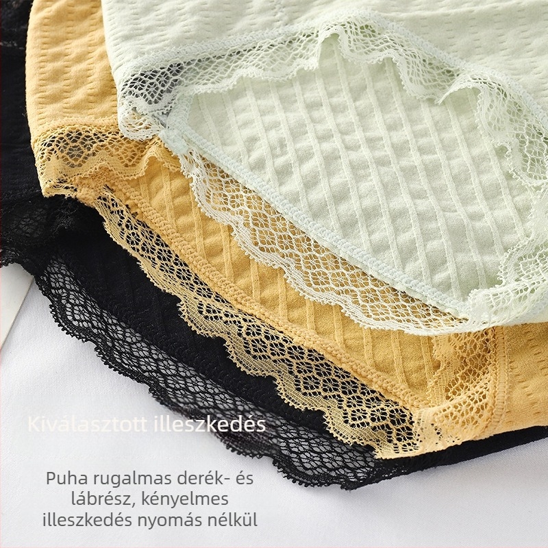 Nylonból készült varrás nélküli jacquard női alsónemű, középmagas derék, légáteresztő, antibakteriális, masni mintával, viszkóz belsőbetét
