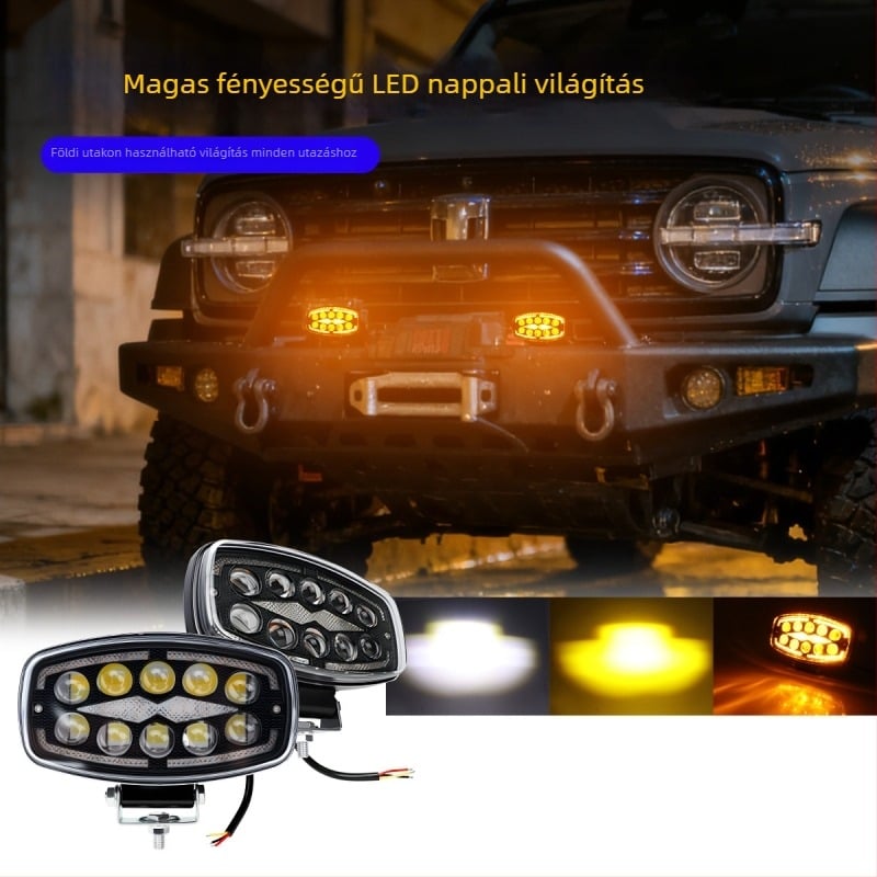 LED autófedél spotlámpa, alumínium ötvözet ház, modell work135, feszültség 10–60V, élettartam 50000h, univerzális kompatibilitás