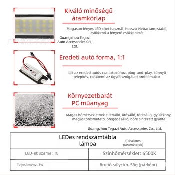 Tesla Model S LED rendszámtábla világítás – 12V, 3W, 2835 LED, 30 000 óra élettartam, Model S kompatibilis