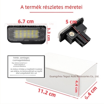 Tesla Model S LED rendszámtábla világítás – 12V, 3W, 2835 LED, 30 000 óra élettartam, Model S kompatibilis