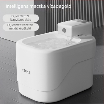 Macska- és kutya vízadagoló intelligens szenzorral, csendes szűrővel, automatikus vízellátás, levehető kialakítás, alkalmazás támogatás