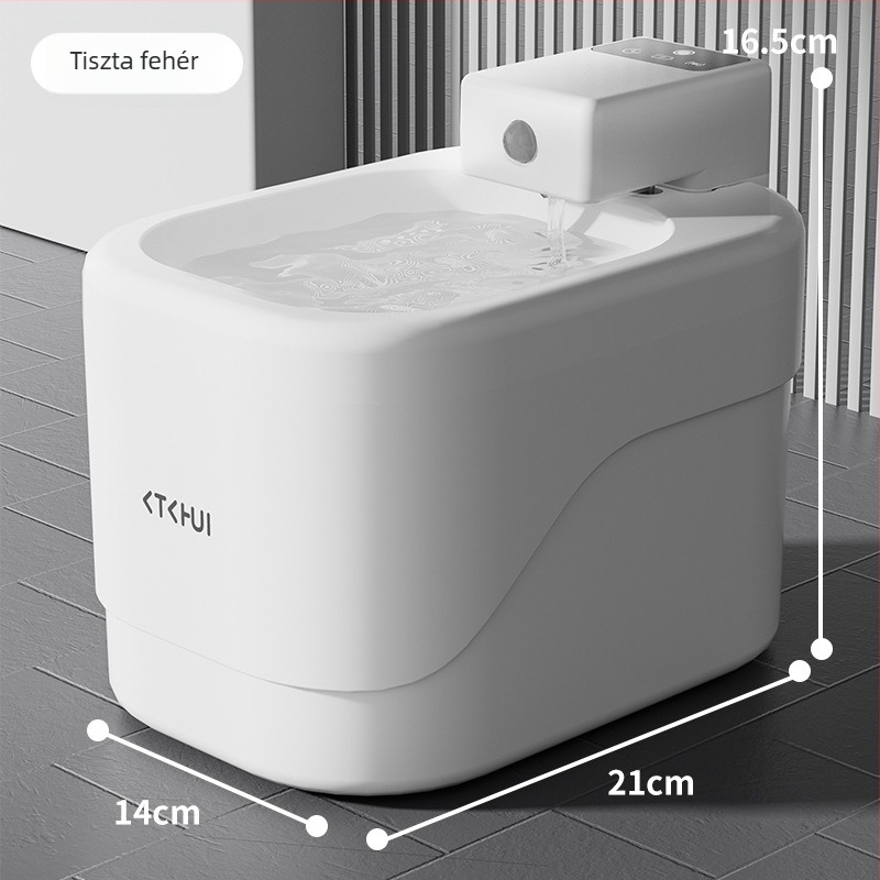 Macska- és kutya vízadagoló intelligens szenzorral, csendes szűrővel, automatikus vízellátás, levehető kialakítás, alkalmazás támogatás