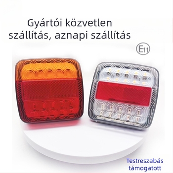 LED hátsó lámpa, piros-sárga két színű, T15 modell, 12V, 3W, 6000K