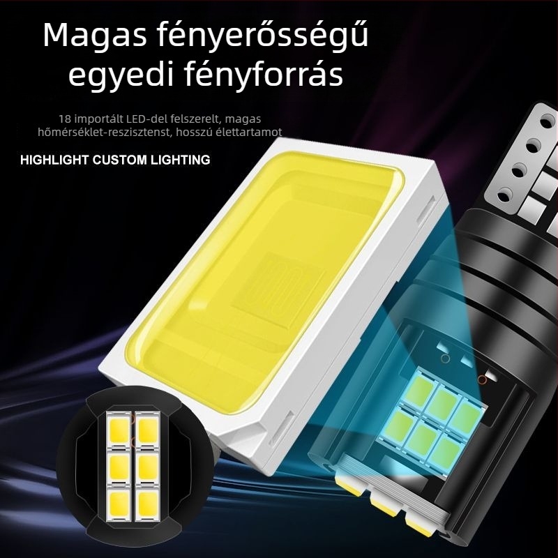 LED autó rendszámtábla világítás - 18-SMD, T10/W5W alap, univerzális kompatibilitás, modell T10171