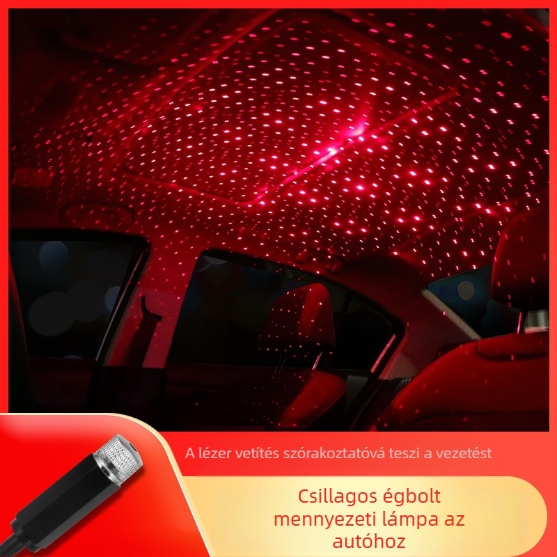Autó belső tető csillagos fény projektor – USB táplálás, modell A01, alumínium kivitel, 12V, 1.5W