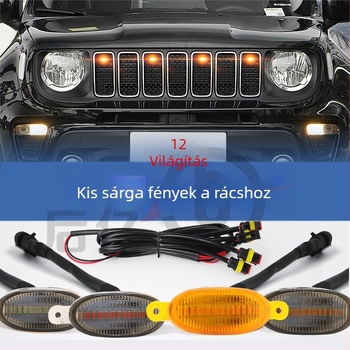 Autógrill világítás, 12 LED, Raptor stílus (12V, 5W, SMD, 6500K, 0.5A)