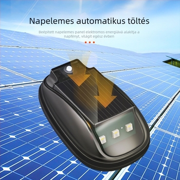 Napelemes LED tetőriasztó fény DRL169, ABS ház, LED fényforrás, vízálló, élettartam 50 000 óra