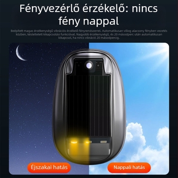 Napelemes LED tetőriasztó fény DRL169, ABS ház, LED fényforrás, vízálló, élettartam 50 000 óra