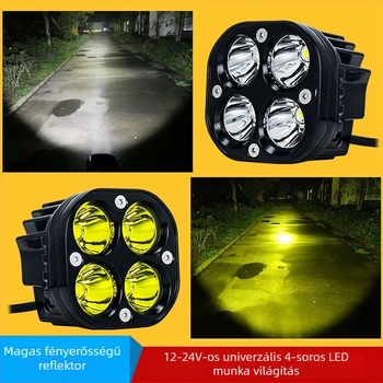LED fényszóró autókhoz és motorokhoz, alumínium ház, 18W, 12–80V, modell SD-4L