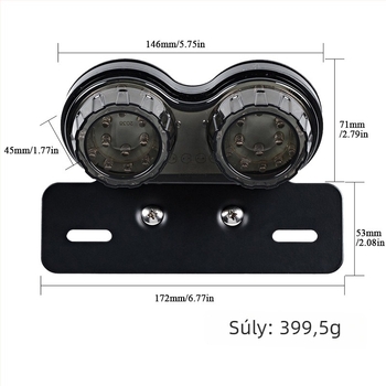 Motorkerékpár LED hátsó lámpa MOTOR071, 12V, LED fényforrás, élettartam 50000h, univerzális kompatibilitás