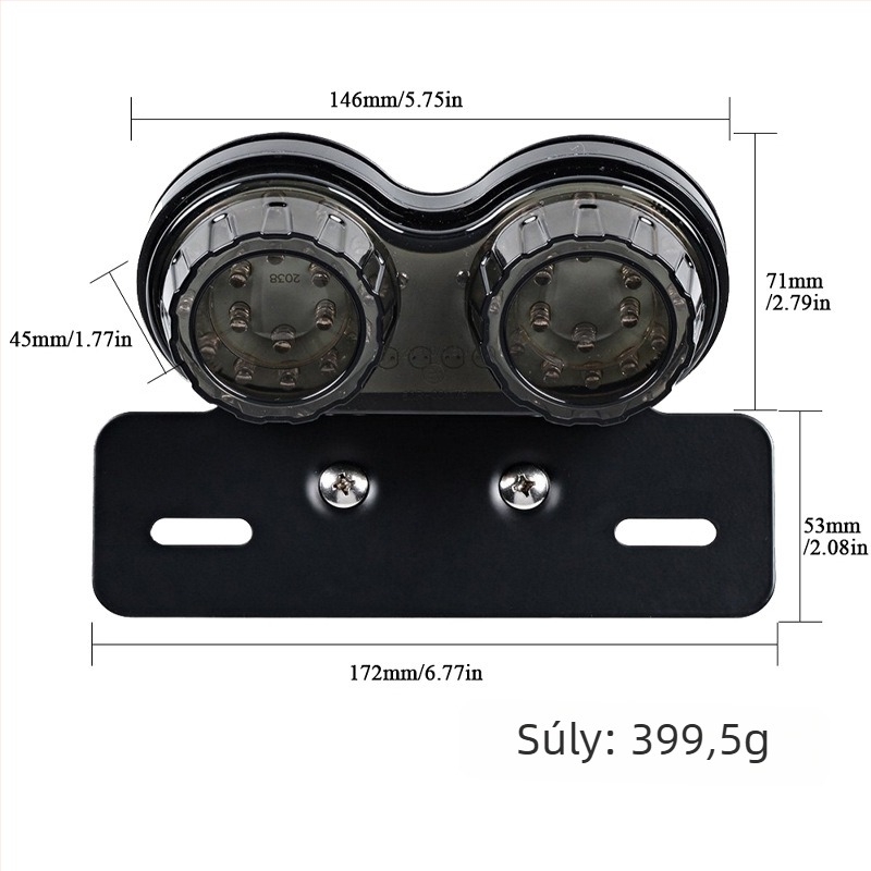 Motorkerékpár LED hátsó lámpa MOTOR071, 12V, LED fényforrás, élettartam 50000h, univerzális kompatibilitás