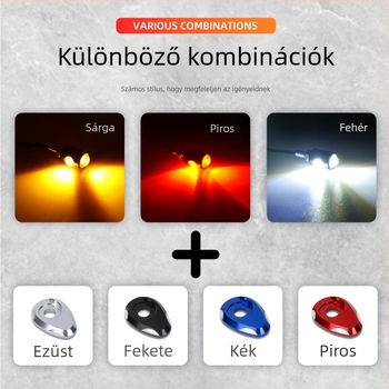 Motorkerékpár LED index lámpa csík alumínium lemezzel és COB Eagle-Eye dupla fény (Model drl134+mp057, 12V, élettartam 50 000 h)