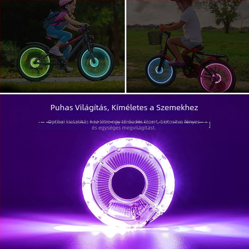 A13 Flower Drum Lamp – Gyermek kerékvilágítás, villogó éjszakai vezetés kiegészítő