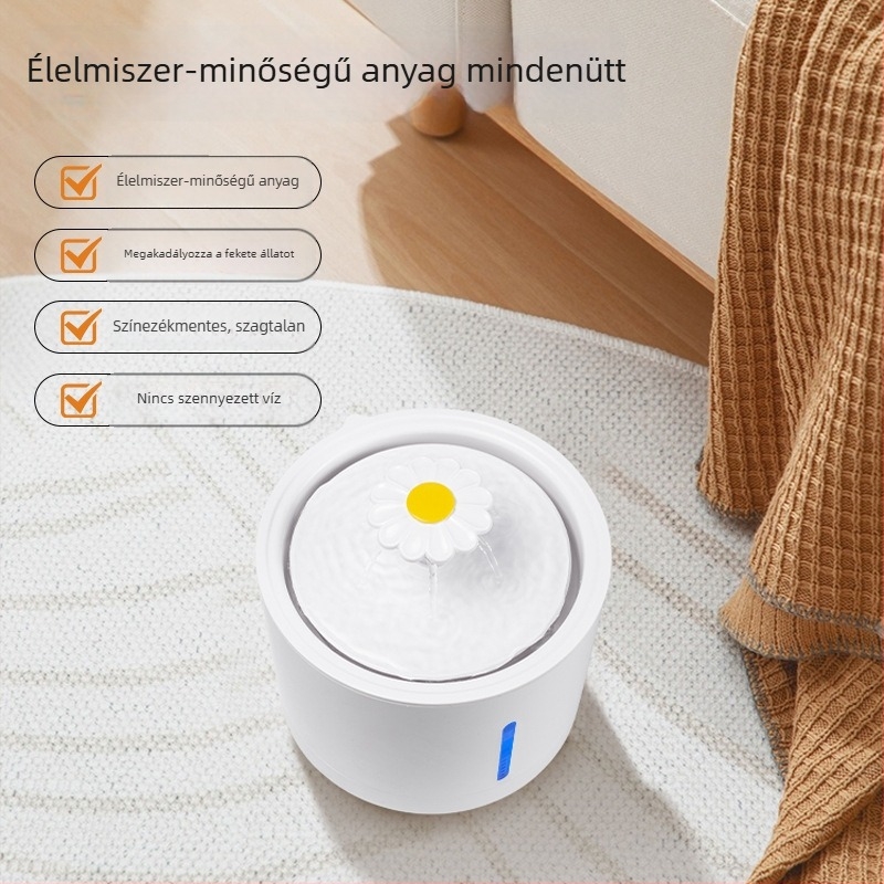 YOMI Okos kisállat vízforrás macskáknak és kutyáknak — Automatikus szűrés és keringés, Funkció a kiszáradás ellen, Levehető kialakítás, Nagy kapacitás