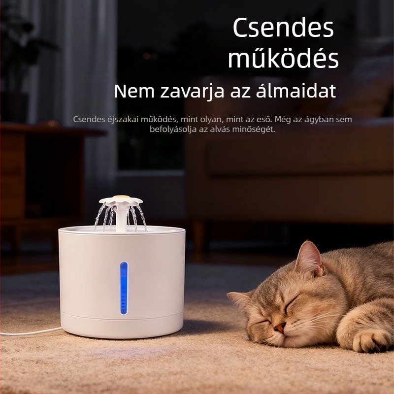 YOMI Okos kisállat vízforrás macskáknak és kutyáknak — Automatikus szűrés és keringés, Funkció a kiszáradás ellen, Levehető kialakítás, Nagy kapacitás