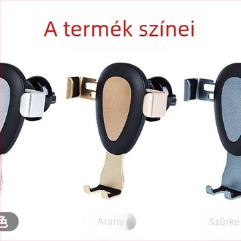 Autótelefon-tartó gravitációs mechanizmussal, 360°-os forgás, szellőzőrács klip, univerzális kompatibilitás