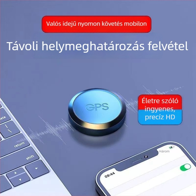 Vezeték nélküli autónyomkövető eszköz antifurt funkcióval és távoli hangrögzítéssel