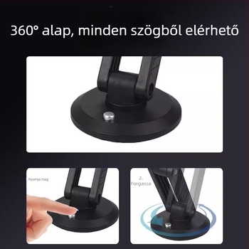Autótelefon tartó a műszerfalon mágneses rögzítéssel és összecsukható kivitelben — universal, ragasztásos szerelés