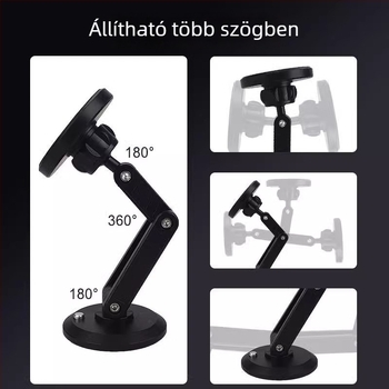 Autótelefon tartó a műszerfalon mágneses rögzítéssel és összecsukható kivitelben — universal, ragasztásos szerelés