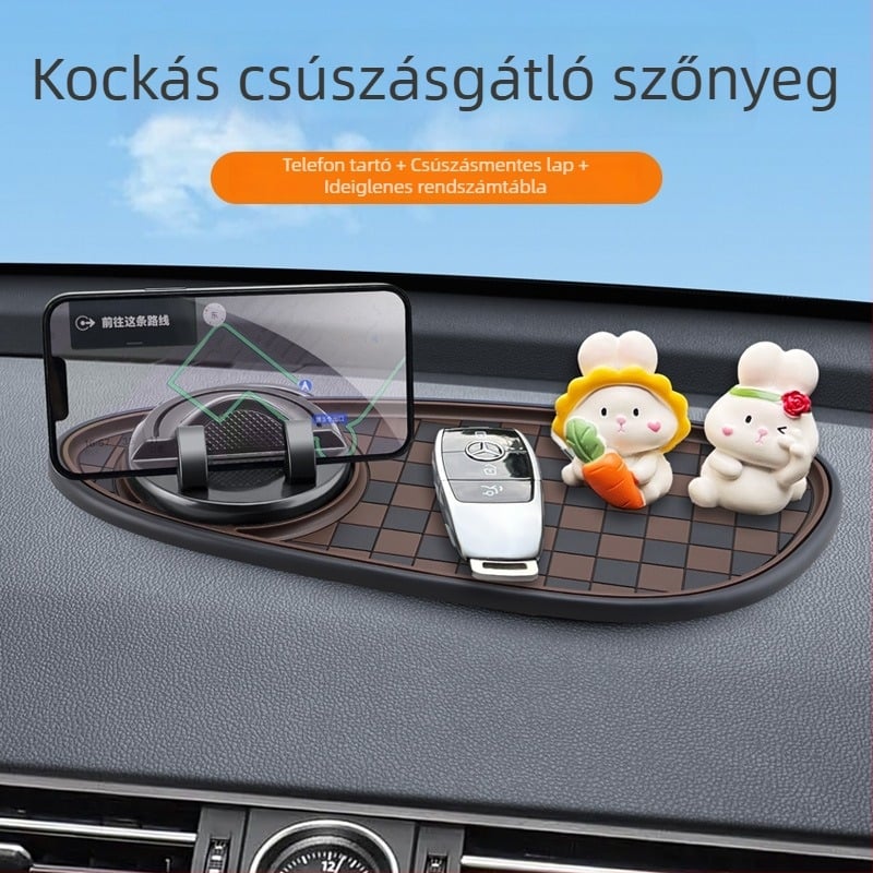 Autó középkonzol anti-slip párna, PVC anyag, 3-in-1 parkolási szám-tartó, márka Oral